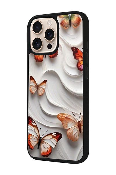 Aksel Kılıf Apple iPhone 16 Pro Compatible Printed, Matte Black, Soft Silicone, Protective, Shock Absorbing Cover, Case