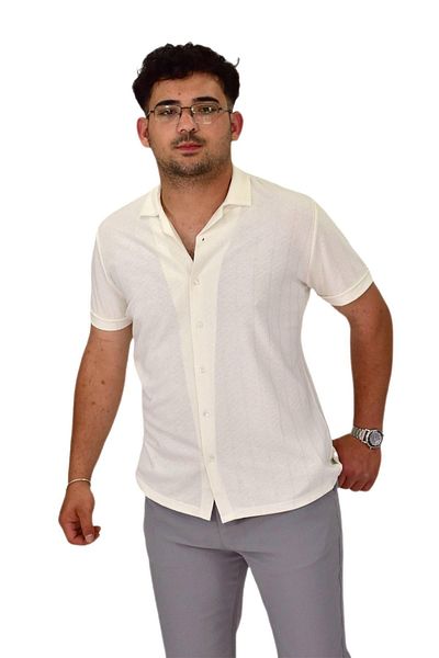 DYNAMO Men's Apaçi Collar Button T-Shirt 9655 Bgl-St04589