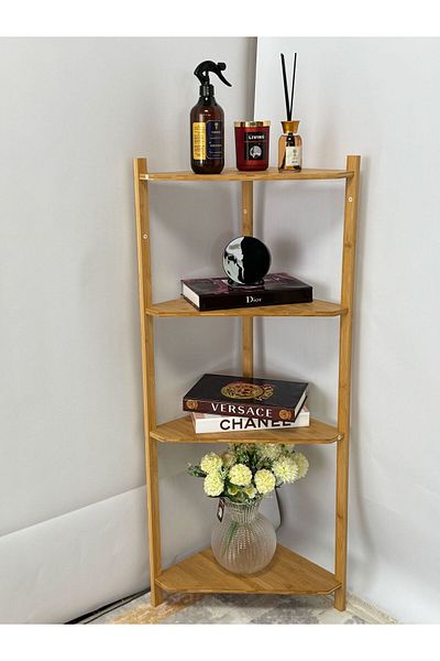 Living "Elegant Wooden Corner Shelf – Multipurpose Display Rack