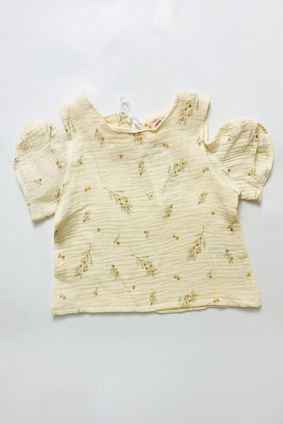 TUOBEBE Girl's Pleated Skirt Muslin Shirt 2-Piece Set