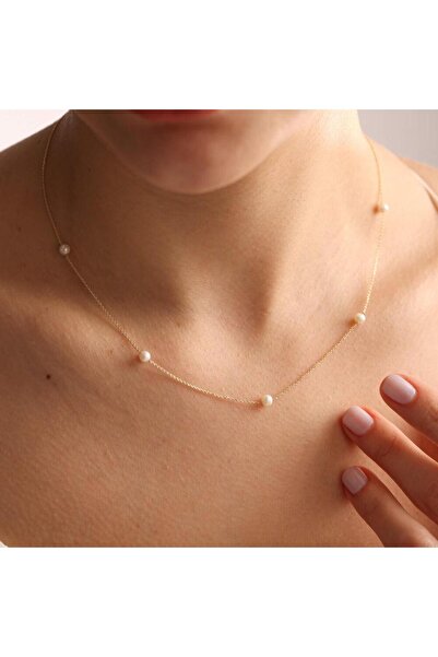 TUHAM AKSESUAR Gold Pearl Jewelry Set