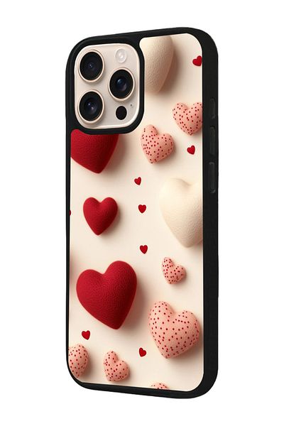 Aksel Kılıf Apple iPhone 16 Pro Compatible Printed, Matte Black, Soft Silicone, Protective, Shock Absorbing Cover, Case