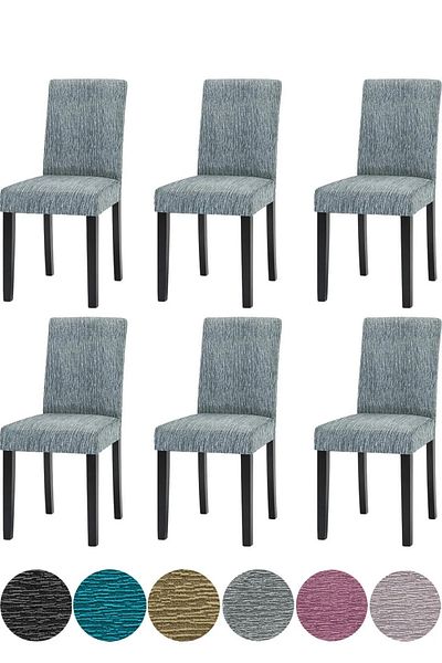 Avral Home Κάλυμμα καρέκλας Jacquarli 6τμχ Μοτίβο ράβδου Υψηλής ελαστικότητας Κάλυμμα καρέκλας