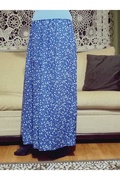 hoaryage Fusta maxi din țesătură de presare din viscoză, cu model colorat, cu talie elastică, fustă de rugăciune, mărimea 36-48