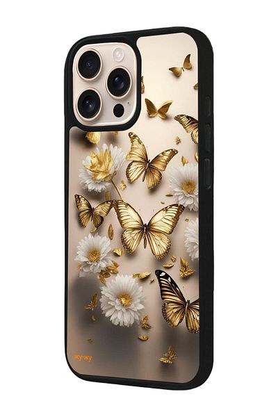 Aksel Kılıf Apple iPhone 16 Pro Compatible Printed, Matte Black, Soft Silicone, Protective, Shock Absorbing Cover, Case