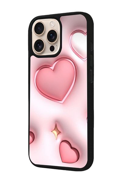 Aksel Kılıf Apple iPhone 16 Pro Compatible Printed, Matte Black, Soft Silicone, Protective, Shock Absorbing Cover, Case