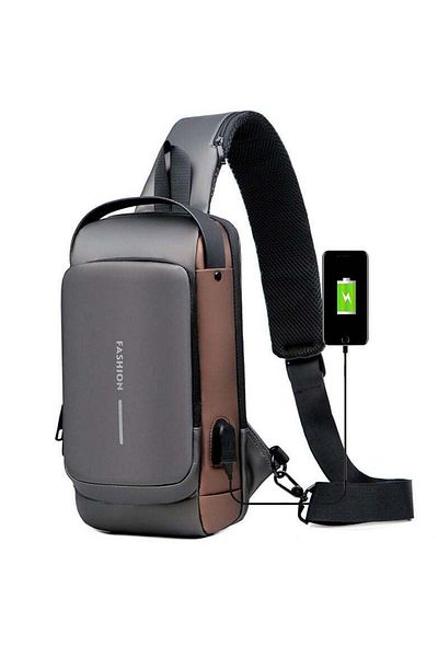 FASHION Sling Bag for Hiking with USB Support