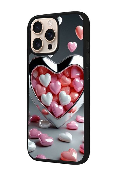 Aksel Kılıf Apple iPhone 16 Pro Compatible Printed, Matte Black, Soft Silicone, Protective, Shock Absorbing Cover, Case