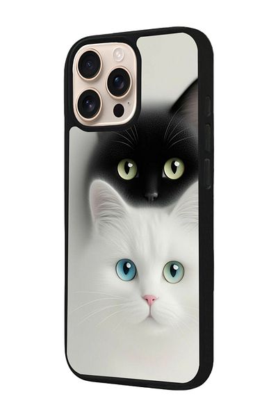 Aksel Kılıf Apple iPhone 16 Pro Compatible Printed, Matte Black, Soft Silicone, Protective, Shock Absorbing Cover, Case