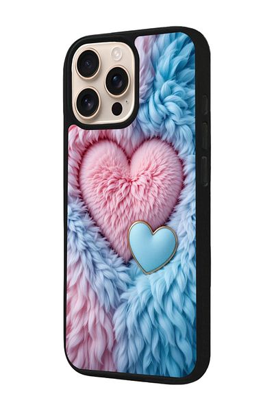 Aksel Kılıf Apple iPhone 16 Pro Compatible Printed, Matte Black, Soft Silicone, Protective, Shock Absorbing Cover, Case