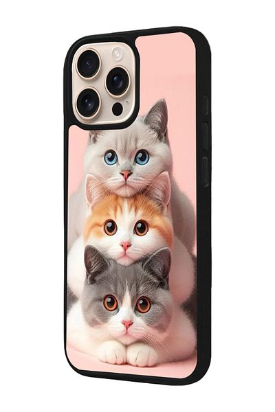 Aksel Kılıf Apple iPhone 16 Pro Compatible Printed, Matte Black, Soft Silicone, Protective, Shock Absorbing Cover, Case