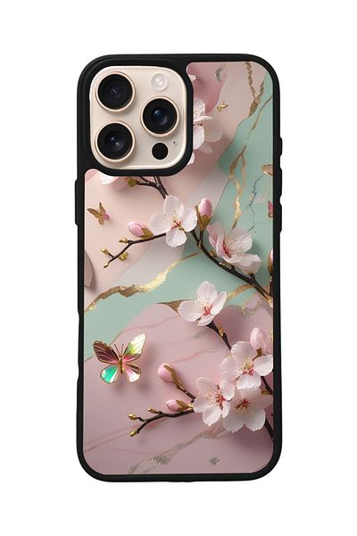 Aksel Kılıf Apple iPhone 16 Pro Compatible Printed, Matte Black, Soft Silicone, Protective, Shock Absorbing Cover, Case