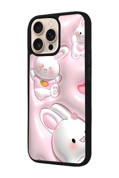 Aksel Kılıf Apple iPhone 16 Pro Compatible Printed, Matte Black, Soft Silicone, Protective, Shock Absorbing Cover, Case