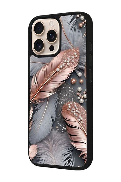 Aksel Kılıf Apple iPhone 16 Pro Compatible Printed, Matte Black, Soft Silicone, Protective, Shock Absorbing Cover, Case