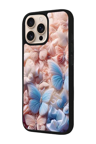 Aksel Kılıf Apple iPhone 16 Pro Compatible Printed, Matte Black, Soft Silicone, Protective, Shock Absorbing Cover, Case