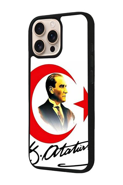 Aksel Kılıf Apple iPhone 16 Pro Compatible Printed, Matte Black, Soft Silicone, Protective, Shock Absorbing Cover, Case