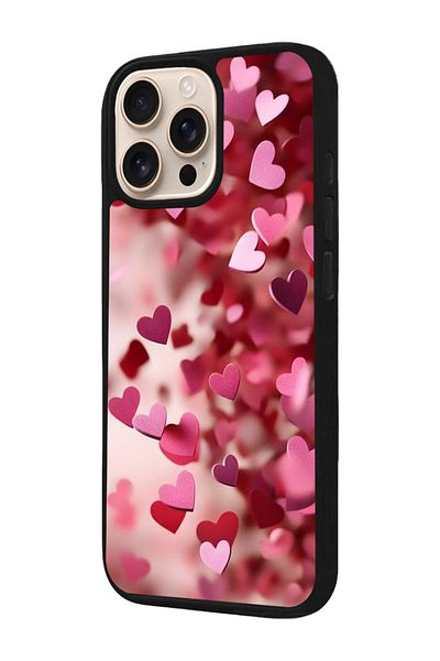 Aksel Kılıf Apple iPhone 16 Pro Compatible Printed, Matte Black, Soft Silicone, Protective, Shock Absorbing Cover, Case