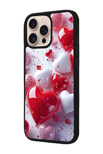 Aksel Kılıf Apple iPhone 16 Pro Compatible Printed, Matte Black, Soft Silicone, Protective, Shock Absorbing Cover, Case