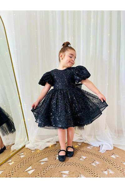 Linarookids Black Stone Vintage Baby Girl Dress