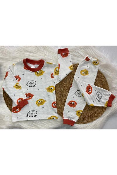 BİGÜMEX Boy's Bear Head Printed Pajama Set