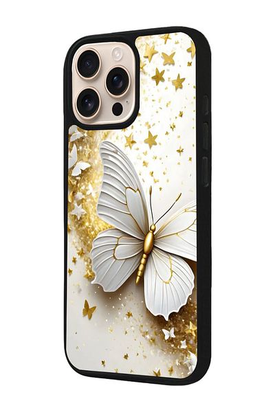 Aksel Kılıf Apple iPhone 16 Pro Compatible Printed, Matte Black, Soft Silicone, Protective, Shock Absorbing Cover, Case