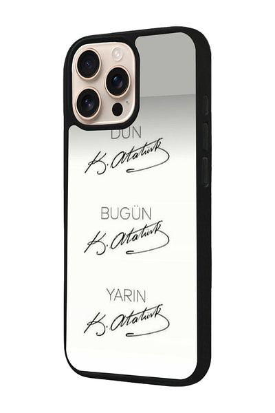 Aksel Kılıf Apple iPhone 16 Pro Compatible Printed, Matte Black, Soft Silicone, Protective, Shock Absorbing Cover, Case