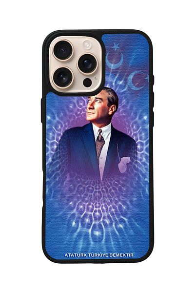 Aksel Kılıf Apple iPhone 16 Pro Compatible Printed, Matte Black, Soft Silicone, Protective, Shock Absorbing Cover, Case