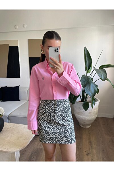 Özgece SLİMFİT PEMBE GÖMLEK
