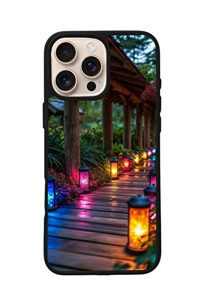 Aksel Kılıf طباعة متوافقة مع Apple iPhone 15 Pro، أسود غير لامع، سيليكون ناعم...