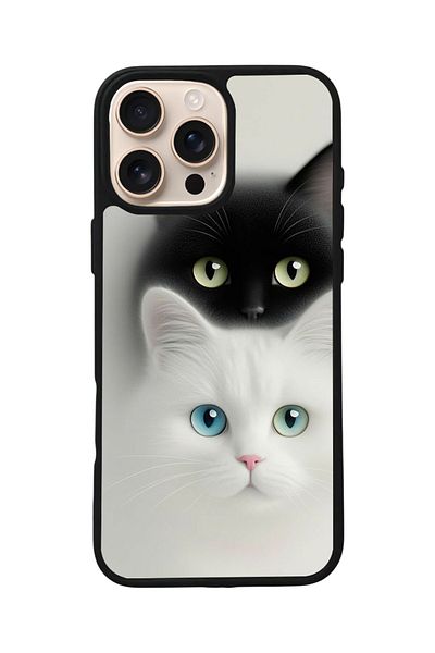 Aksel Kılıf Apple iPhone 16 Pro Compatible Printed, Matte Black, Soft Silicone, Protective, Shock Absorbing Cover, Case