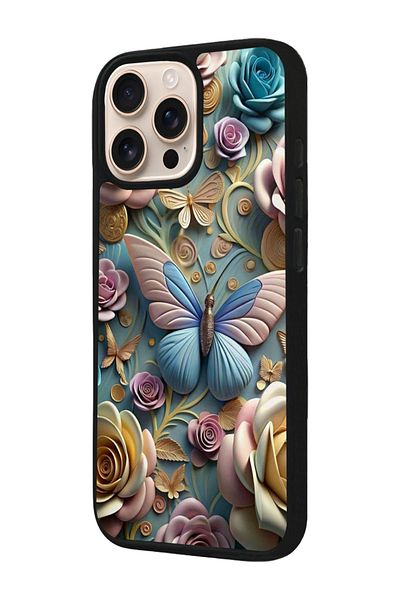 Aksel Kılıf Apple iPhone 16 Pro Compatible Printed, Matte Black, Soft Silicone, Protective, Shock Absorbing Cover, Case