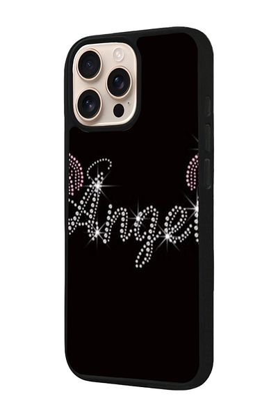 Aksel Kılıf Apple iPhone 16 Pro Compatible Printed, Matte Black, Soft Silicone, Protective, Shock Absorbing Cover, Case