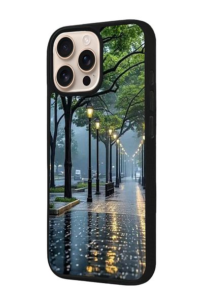 Aksel Kılıf Apple iPhone 16 Pro Compatible Printed, Matte Black, Soft Silicone, Protective, Shock Absorbing Cover, Case
