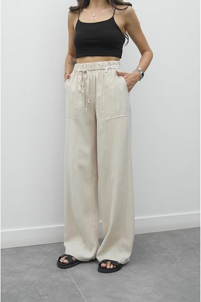 Havoş Beige Noemi Rope Lace-Up Trousers