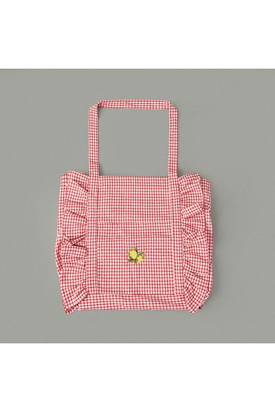 ASPARTAM Soft Embroidered Bag - Red / Ecru - 35X40 cm