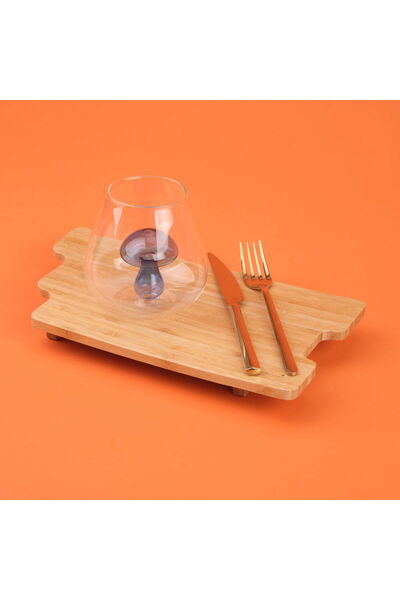 ASPARTAM Borosilicate Glass Soft Drink Glass with Kitchen Figure - Transparent / Blue - 360 ml