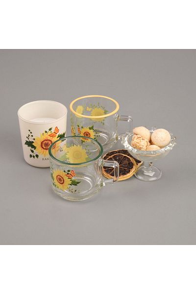 Rakle Blossom Glow Stackable Mug and Candle Set - Colorful - 105 ml