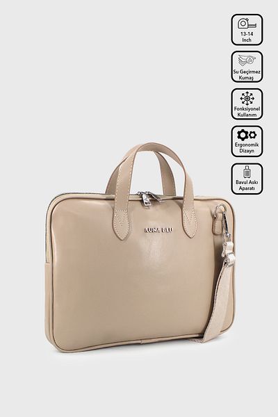 LUNABLU MacBook Air-Pro Paperwork Computer Notebook Laptop Bag with 13-14" Inch Waterproof Fabric