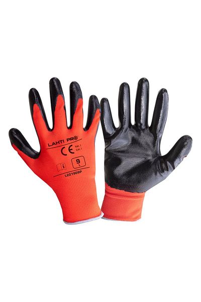 Lahti Pro Nitrile Glove With Polyester / Grey-Black - 7