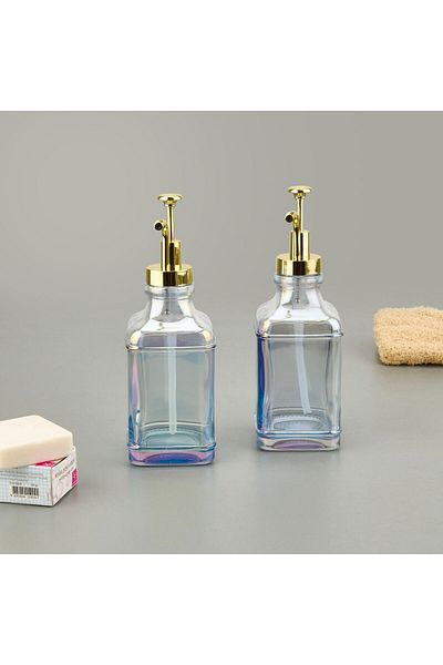 MATMEL Pablo Lusterli 2-Piece Glass Liquid Soap Dispenser - Transparent / Yellow - 500 ml