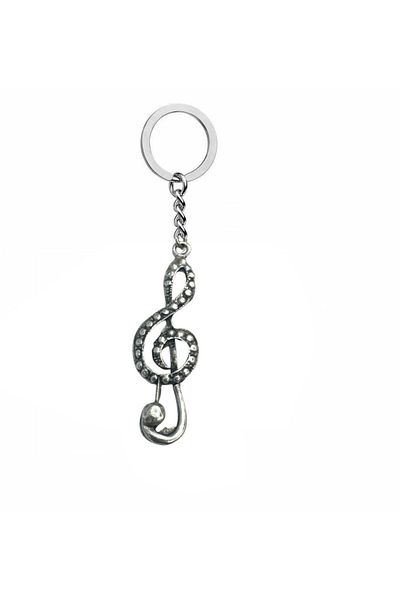 Herşey Nota Left Hand Switch Metal Keychain – Unisex Music Themed Accessory
