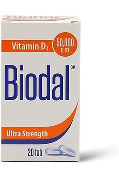 BIODAL 50,000 IU, Vitamin D Supplement, 20 Tablets