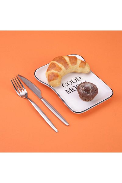 MATMEL Kitchen Good Mood Patterned Serving Plate - Black / White - 19 cm