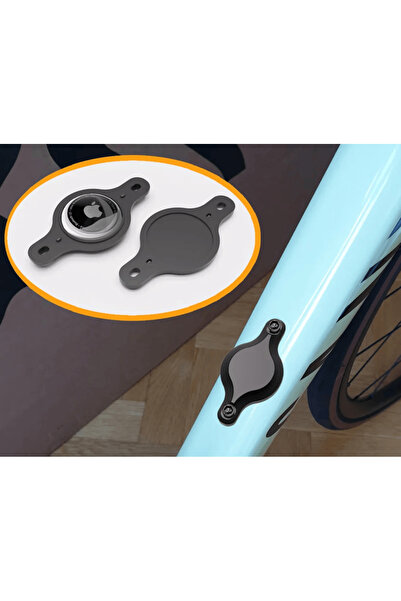 Genel Markalar Airtag Için Bisiklet Suluk Arkasına Takılan Tutucu Kılıf (Siyah)