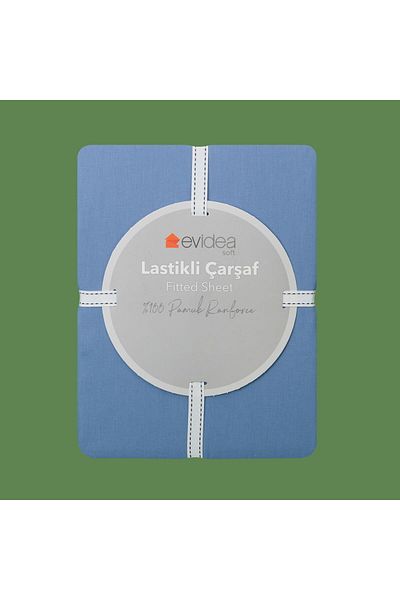 MATMEL Soft Basic Double Fitted Sheet - Blue - 160X200 cm