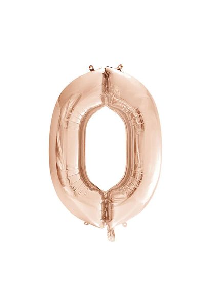 tedaks 1 Piece 34 Inch 85 cm Rose Gold Foil Balloon Helium Balloon 0 Age Balloon 0 Number Balloon
