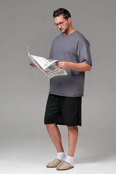 vladivosto Capri Plus Size Oversized Fit Oversize Baggy Extra Loose Bermuda Shorts Black Gray