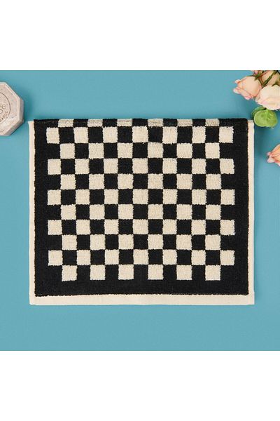 MATMEL Soft Elena Hand Towel - Ecru / Black - 30X50 cm