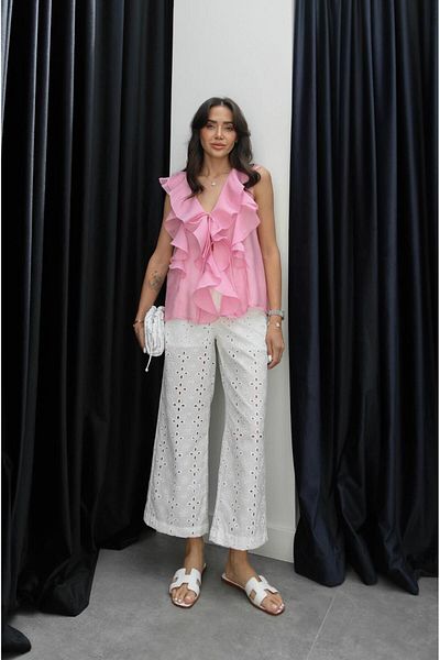 Havoş White Scallop Pants
