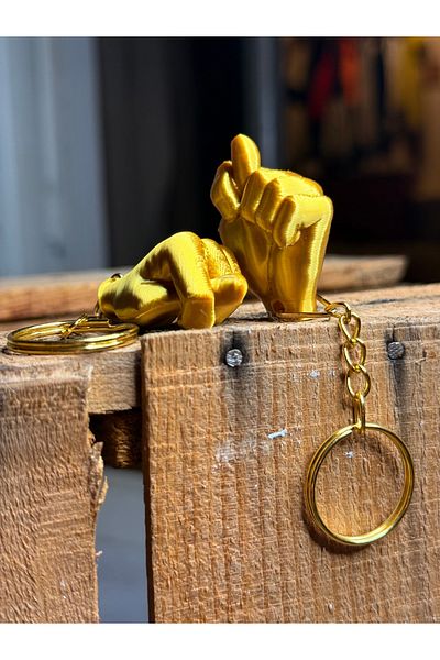 Chamelon Studio Nah Keychain |   Nah Shaped Keychain Set of 2 Gold